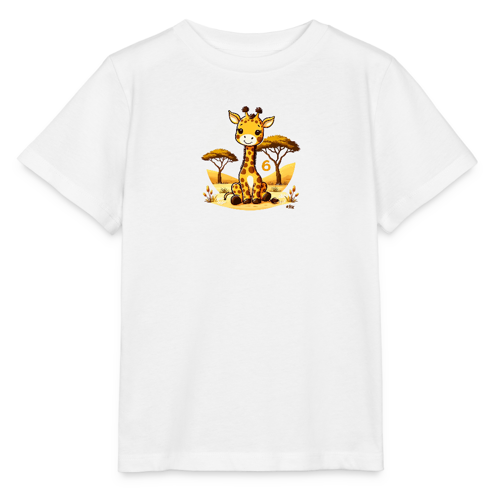 T-Shirt zum 6. Geburtstag - Frosch - Kinder Bio-T-Shirt - Weiß