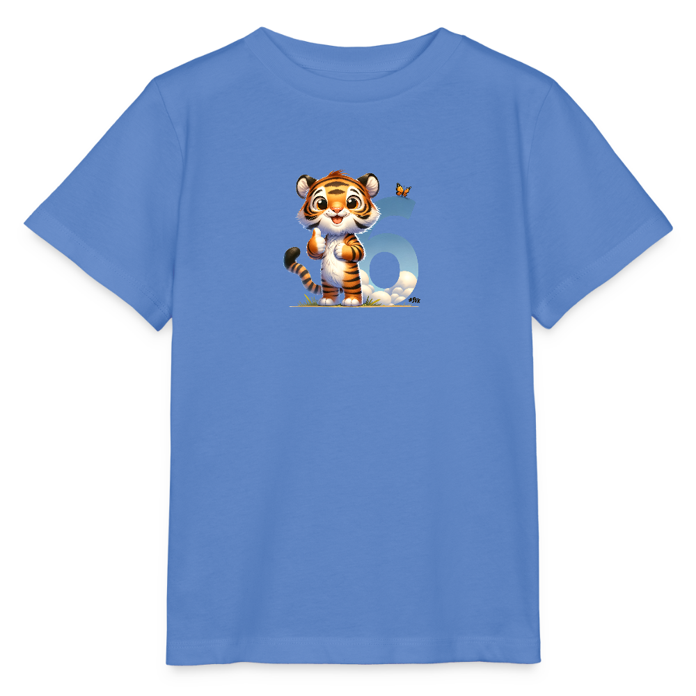 T-Shirt zum 6. Geburtstag - Tiger - Kinder Bio-T-Shirt - Blau