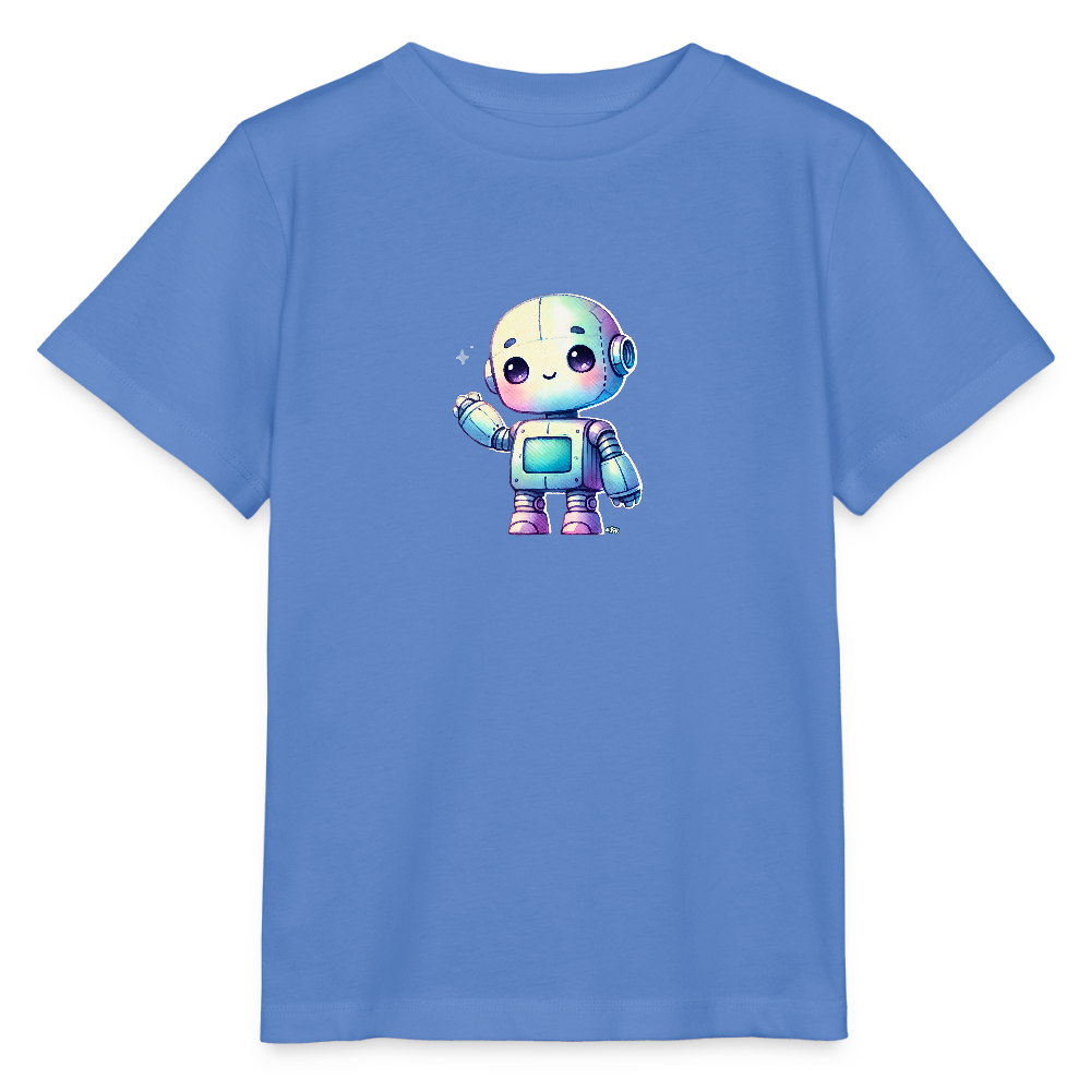 Kinder T-Shirt - Roboter winkt - Kinder Bio-T-Shirt - Blau