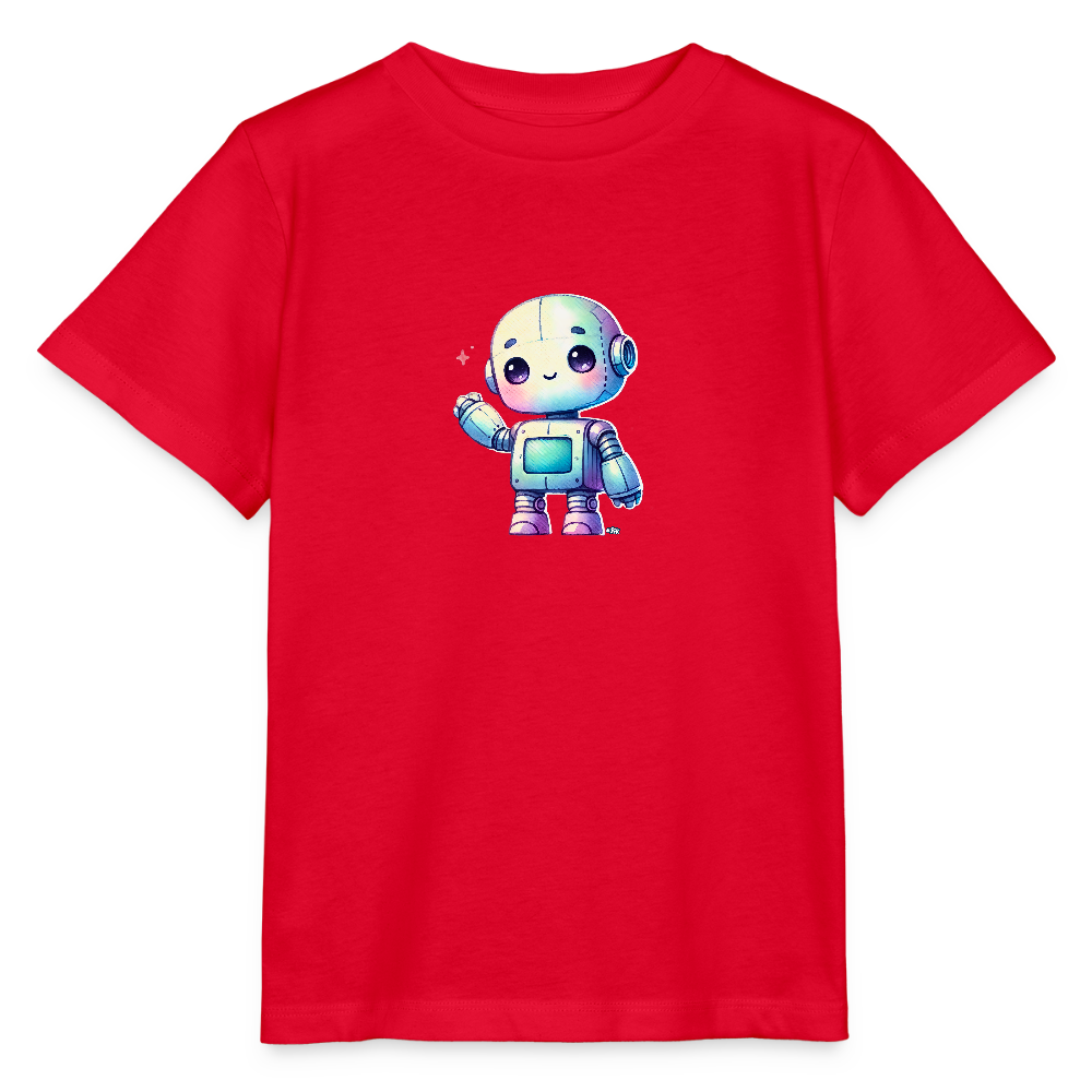 Kinder T-Shirt - Roboter winkt - Kinder Bio-T-Shirt - Rot