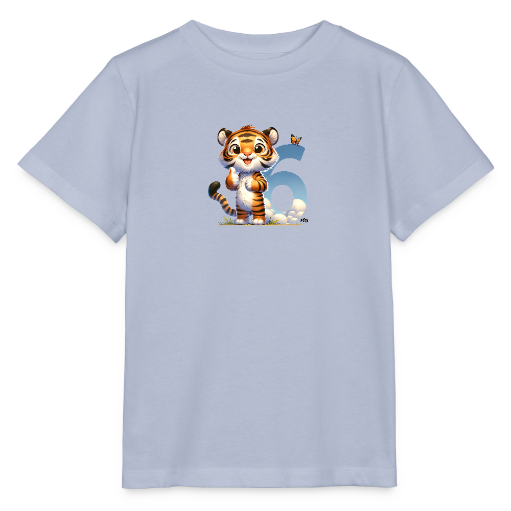 T-Shirt zum 6. Geburtstag - Tiger - Kinder Bio-T-Shirt - Lavendel-Violett