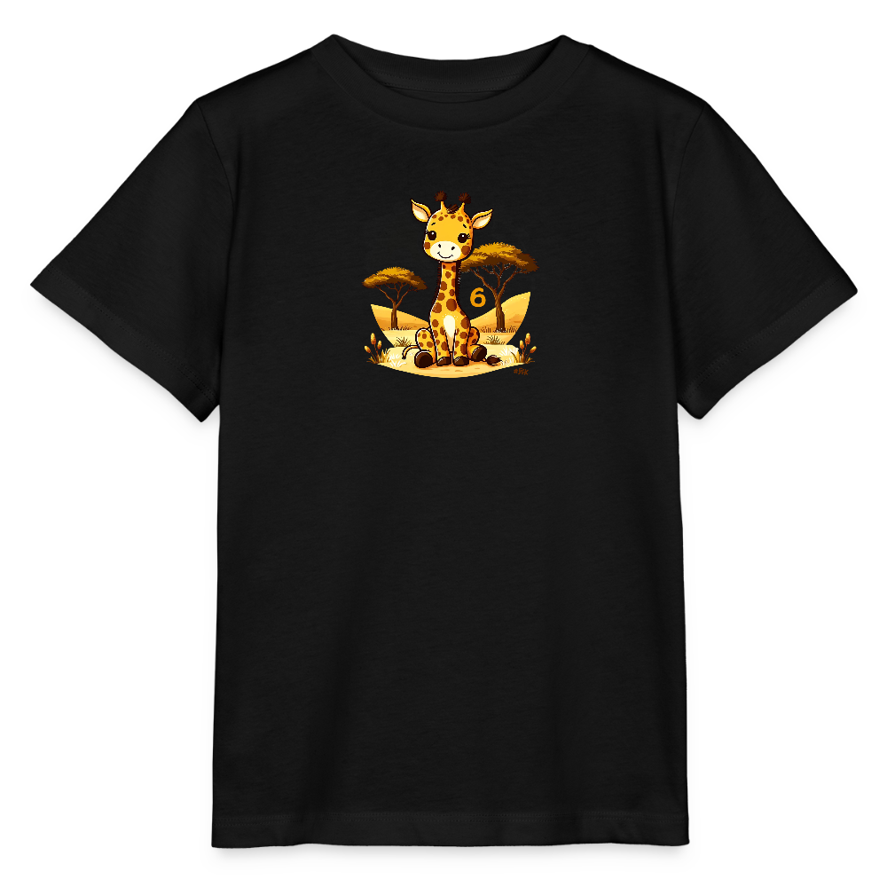 T-Shirt zum 6. Geburtstag - Frosch - Kinder Bio-T-Shirt - Schwarz