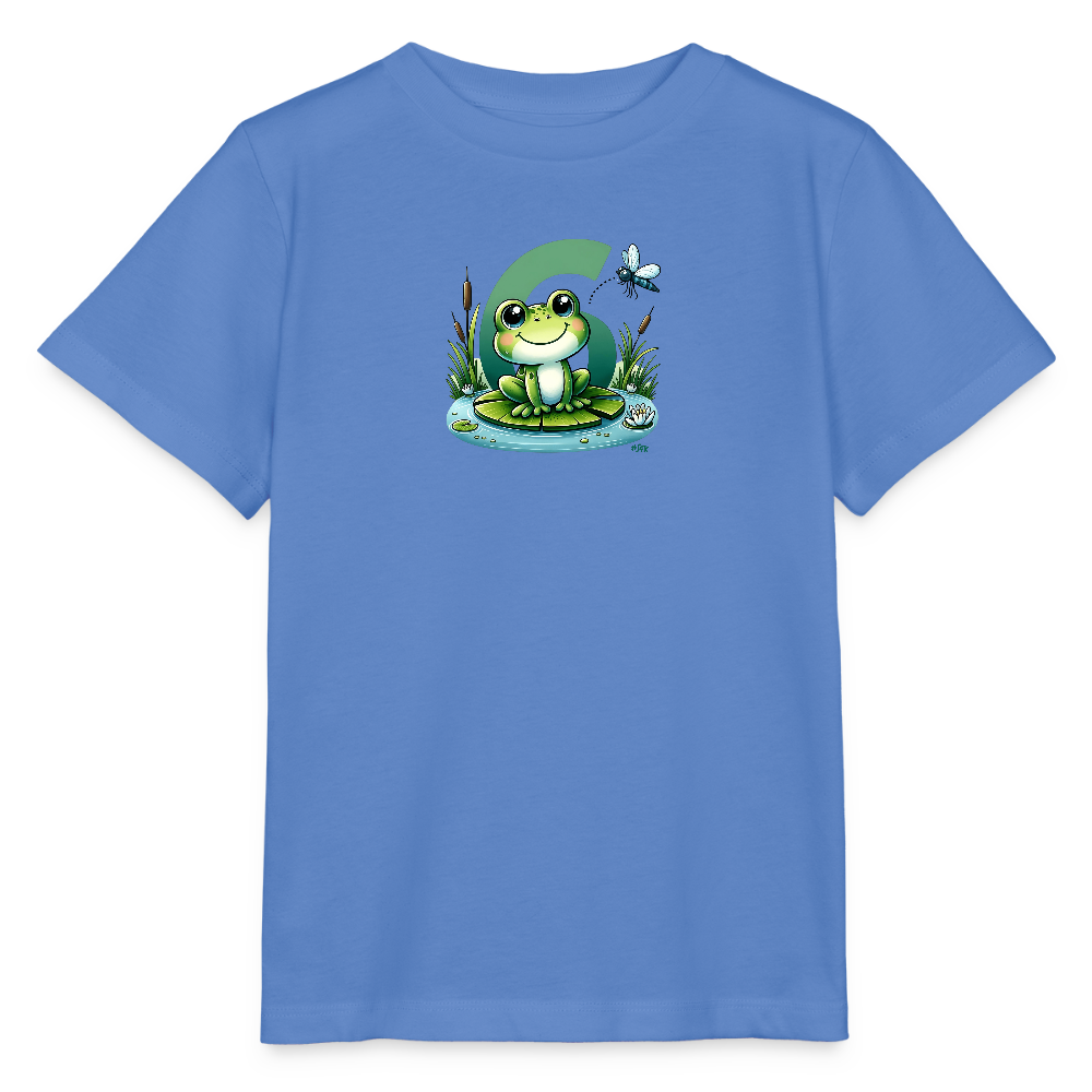 T-Shirt zum 6. Geburtstag - Frosch - Kinder Bio-T-Shirt - Blau