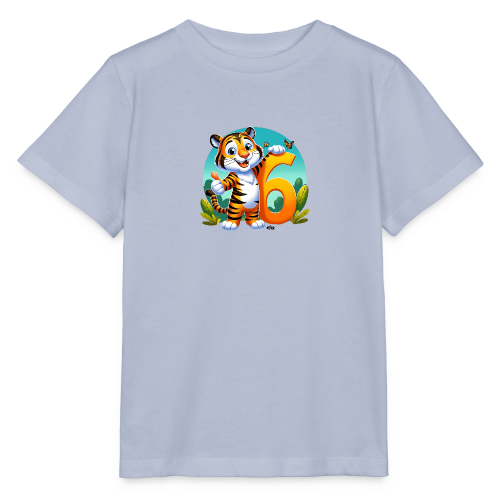 T-Shirt zum 6. Geburtstag - Tiger - Kinder Bio-T-Shirt - Lavendel-Violett