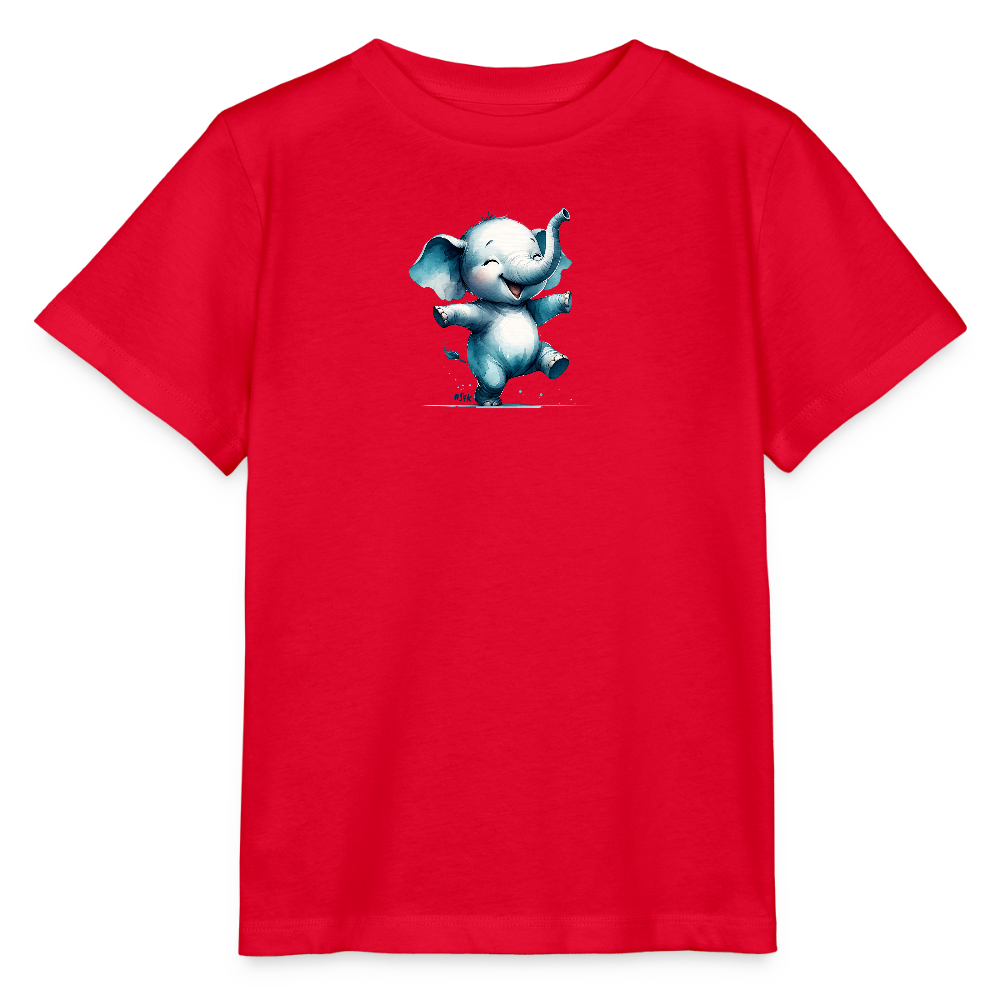 Kinder T-Shirt - Tanzender Elefant - Kinder Bio-T-Shirt - Rot