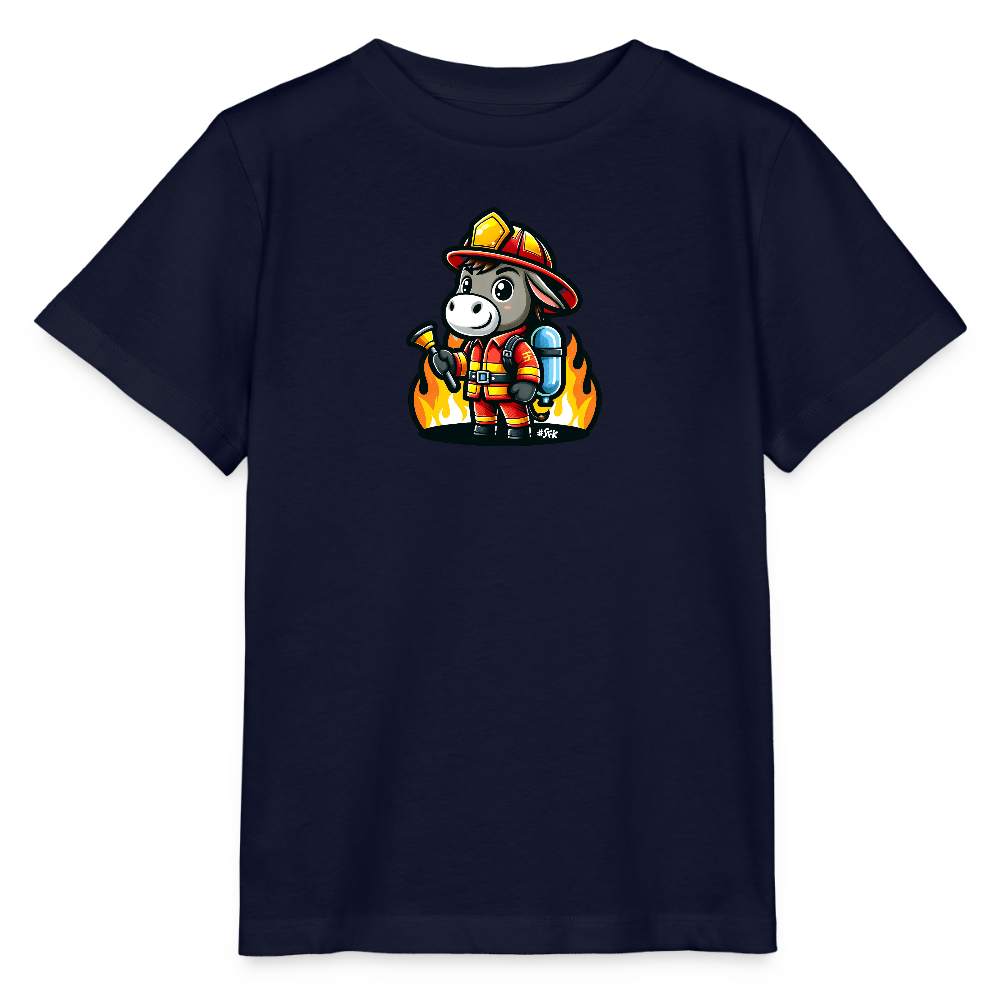 Feuerwehr-Esel - Kinder Bio-T-Shirt - 3 bis 6 Jahre - Navy