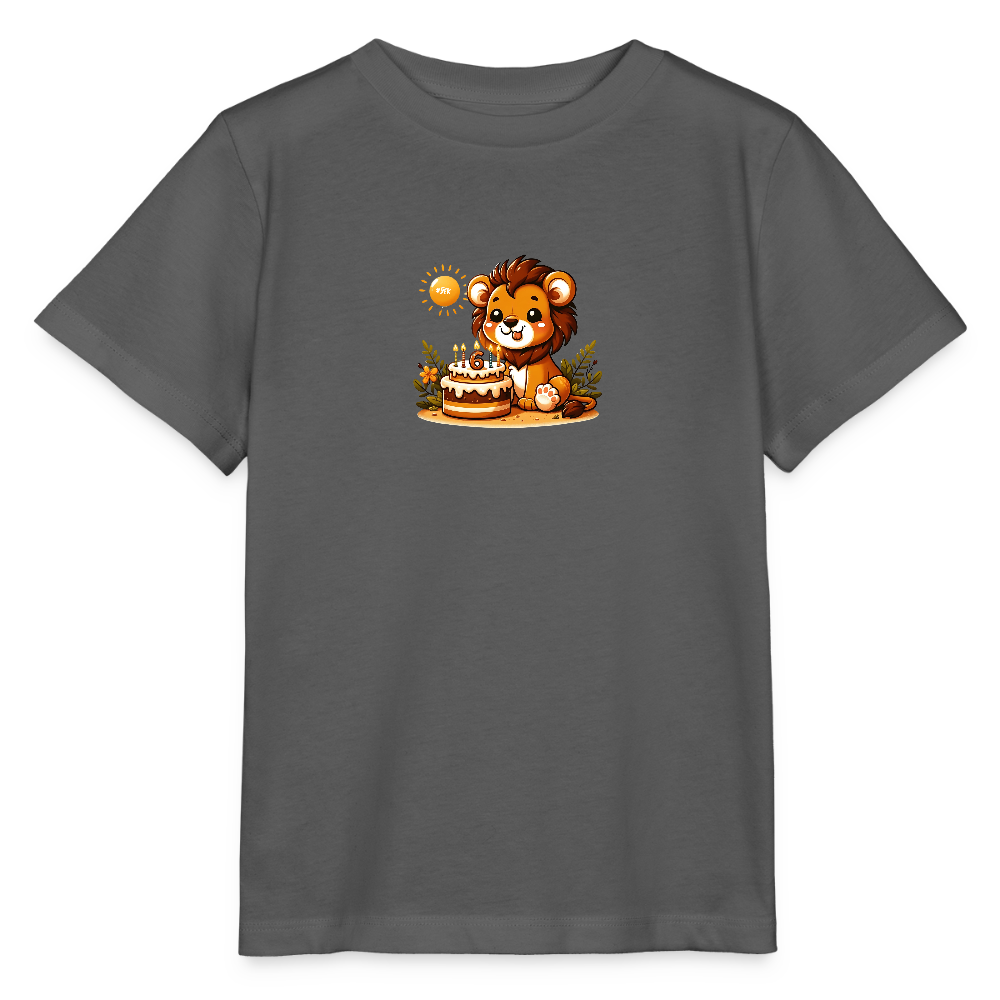 T-Shirt zum 6. Geburtstag - Frosch - Kinder Bio-T-Shirt - Anthrazit