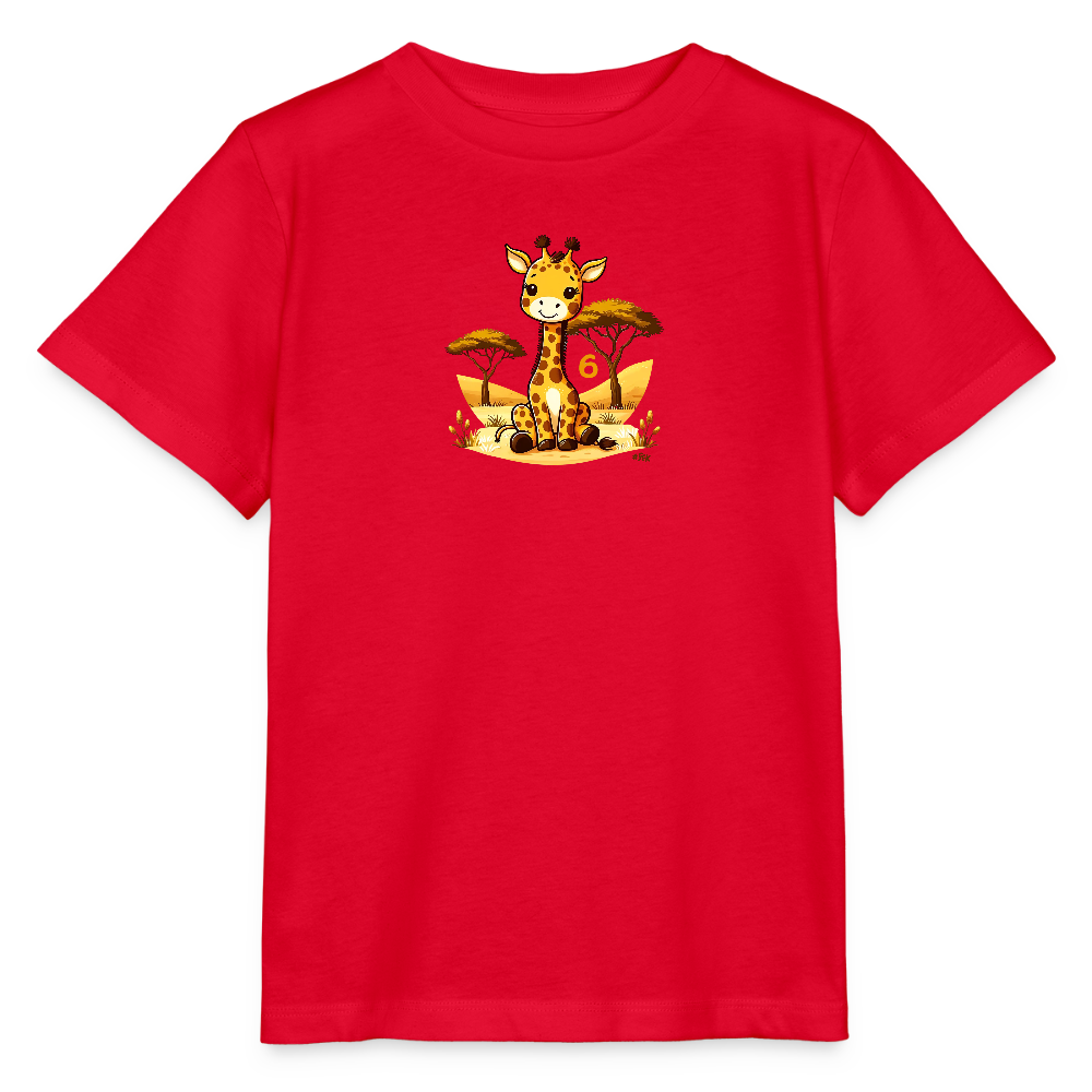 T-Shirt zum 6. Geburtstag - Frosch - Kinder Bio-T-Shirt - Rot