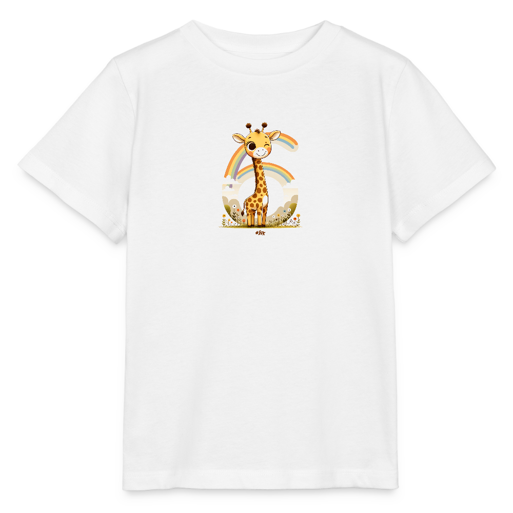 T-Shirt zum 6. Geburtstag - Giraffe - Kinder Bio-T-Shirt - Weiß