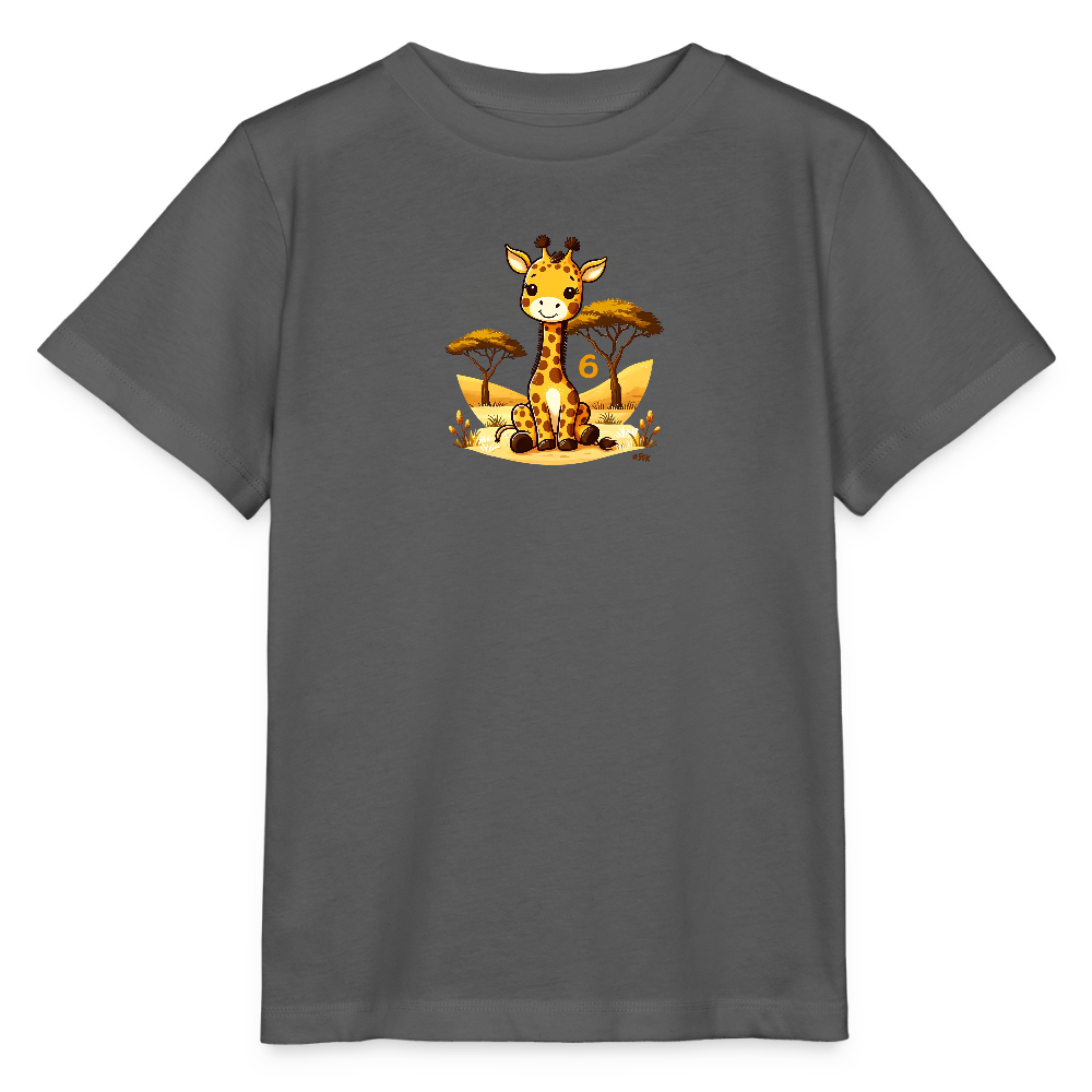 T-Shirt zum 6. Geburtstag - Frosch - Kinder Bio-T-Shirt - Anthrazit