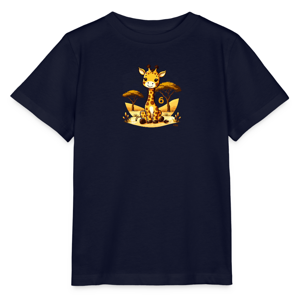 T-Shirt zum 6. Geburtstag - Frosch - Kinder Bio-T-Shirt - Navy