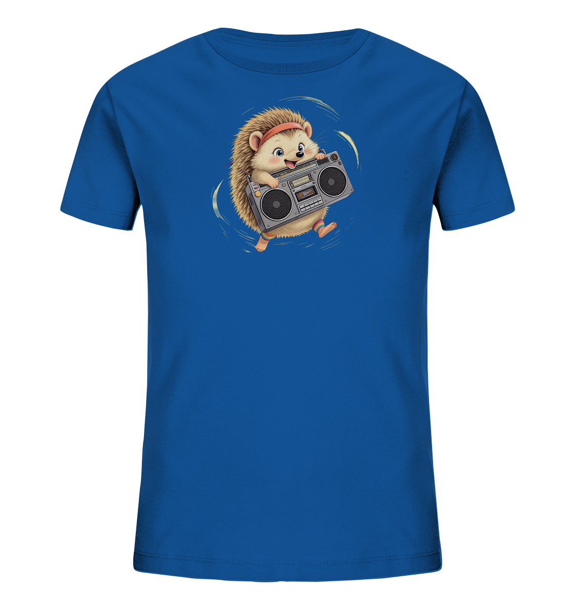 Kinder T-Shirt – Igel spielt Lieblingsmusik auf seiner Boombox