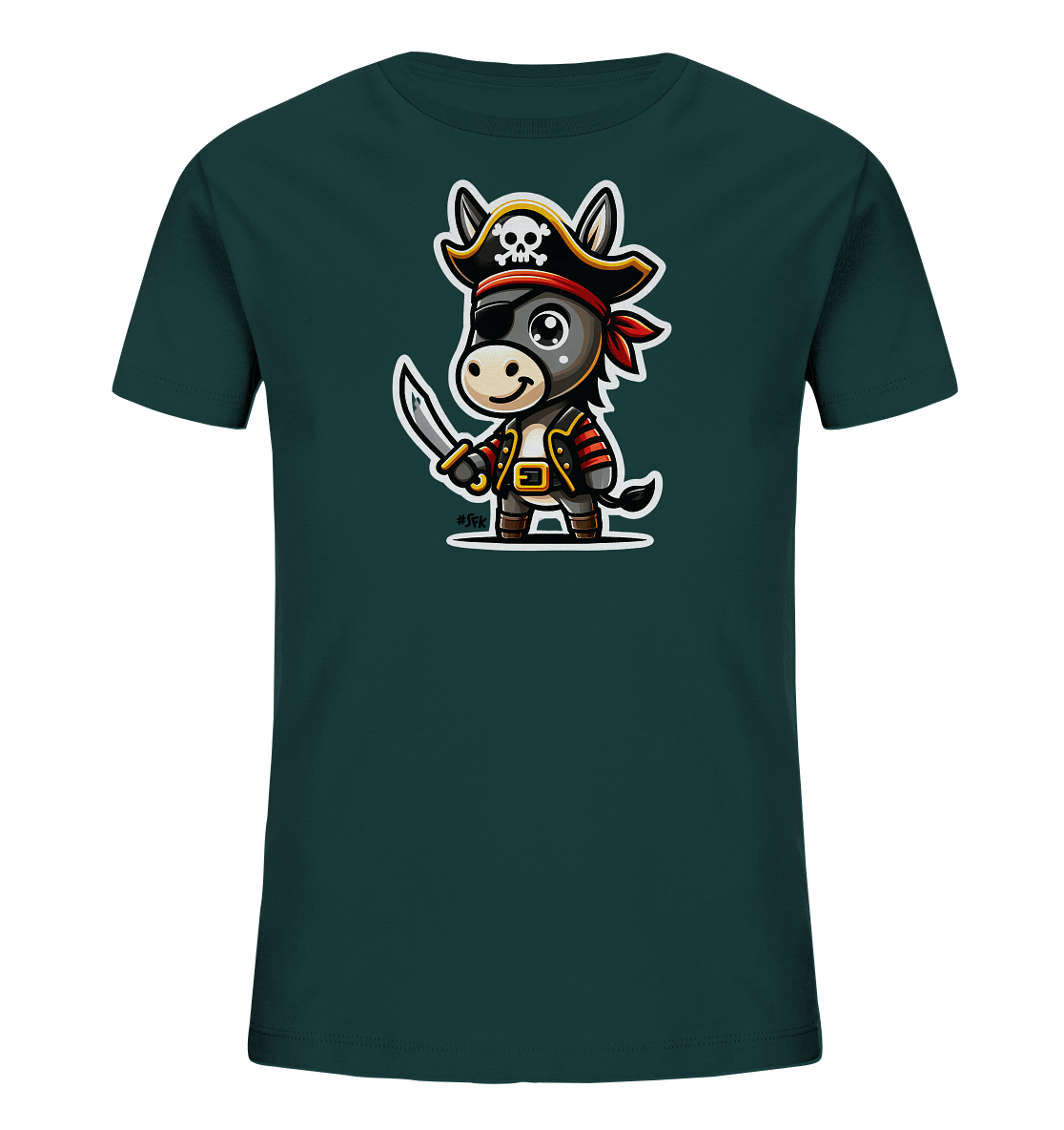 Kinder T-Shirt – Kleiner Pirat Esel mit Säbel