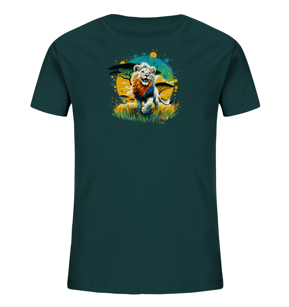 Kinder T-Shirt – Wilder Löwe bunte Mähne