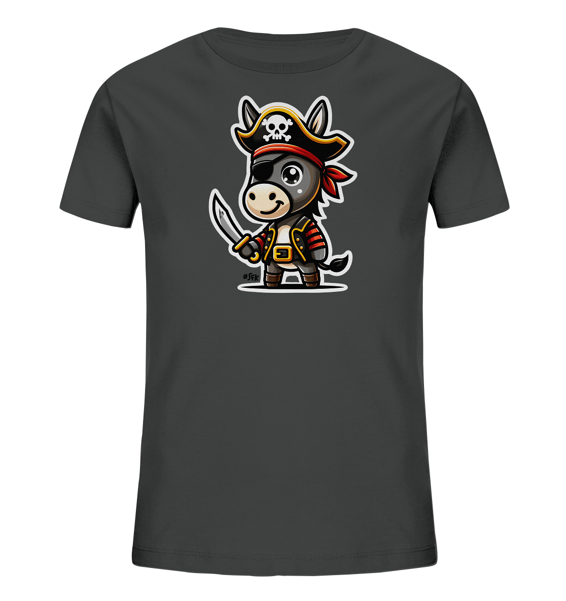 Kinder T-Shirt – Kleiner Pirat Esel mit Säbel