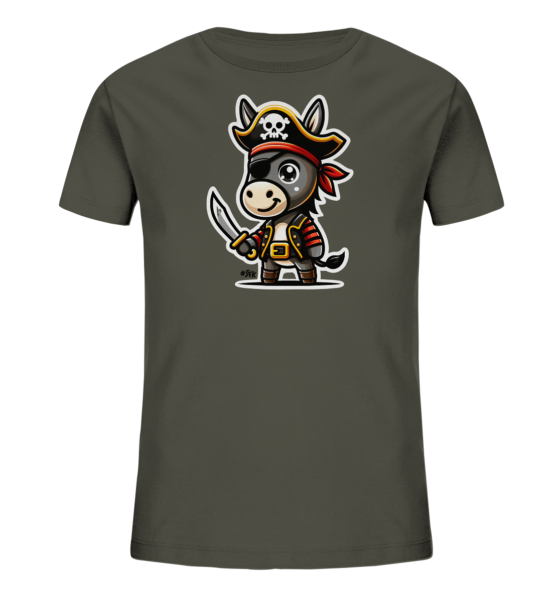 Kinder T-Shirt – Kleiner Pirat Esel mit Säbel