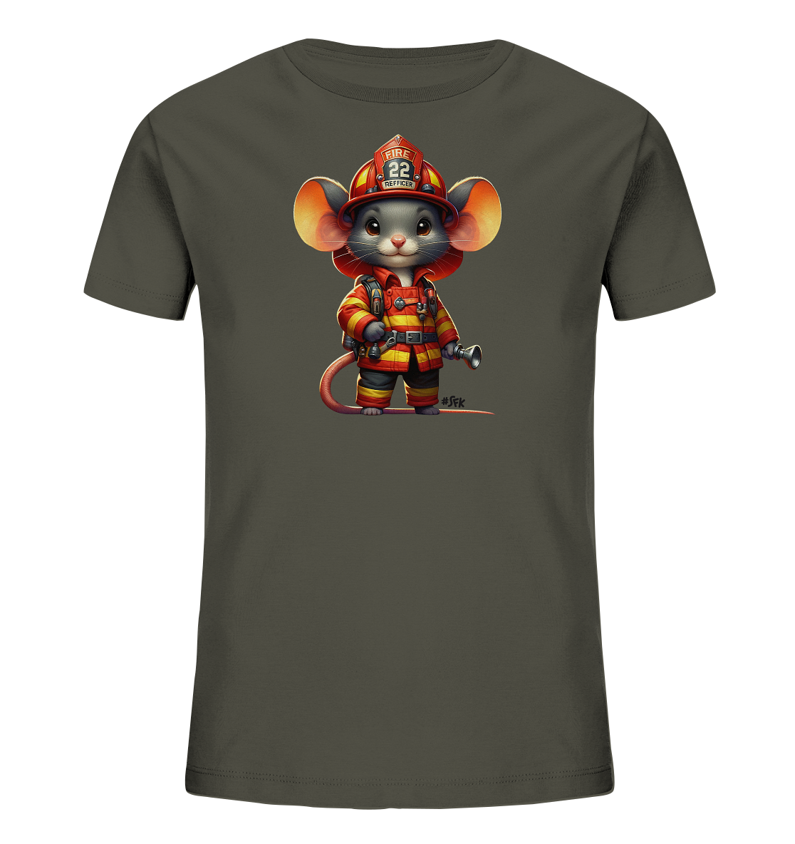 Kinder T-Shirt – Feuerwehr Maus Nummer 22