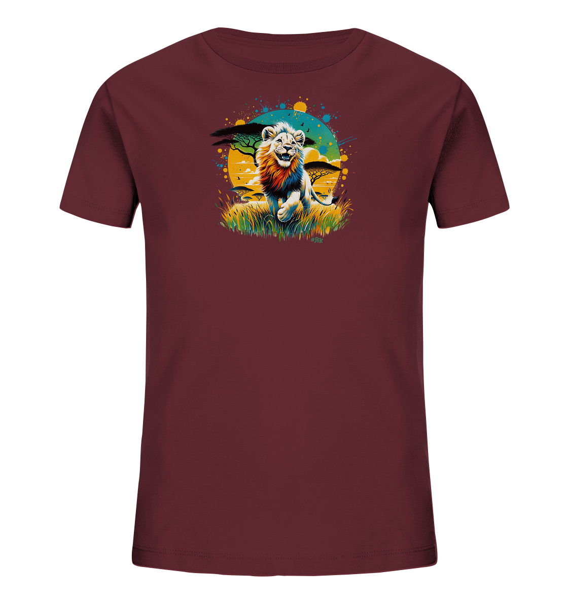Kinder T-Shirt – Wilder Löwe bunte Mähne