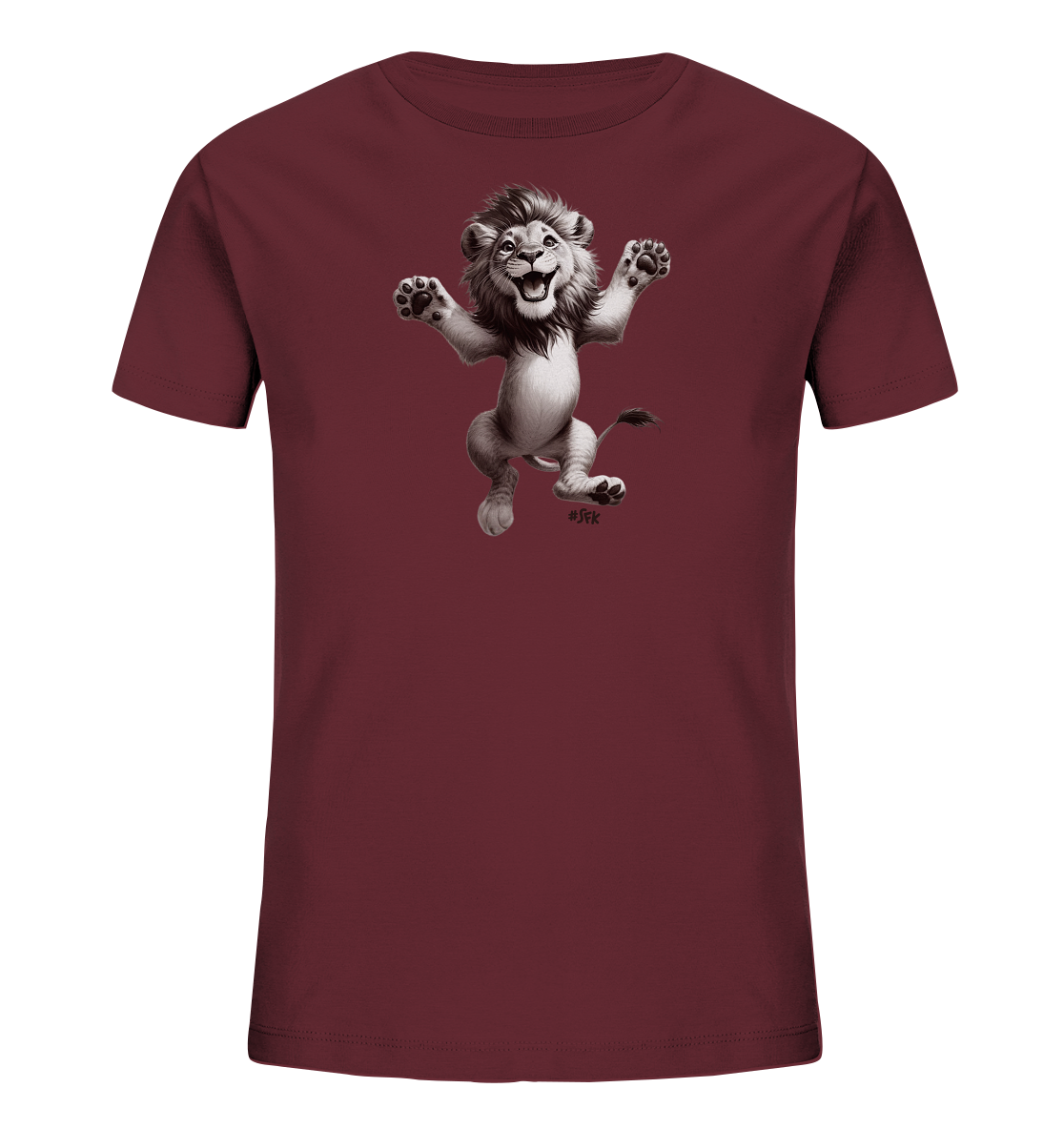 Kinder T-Shirt – Jubelnder Löwe mit erhobenen Pfoten