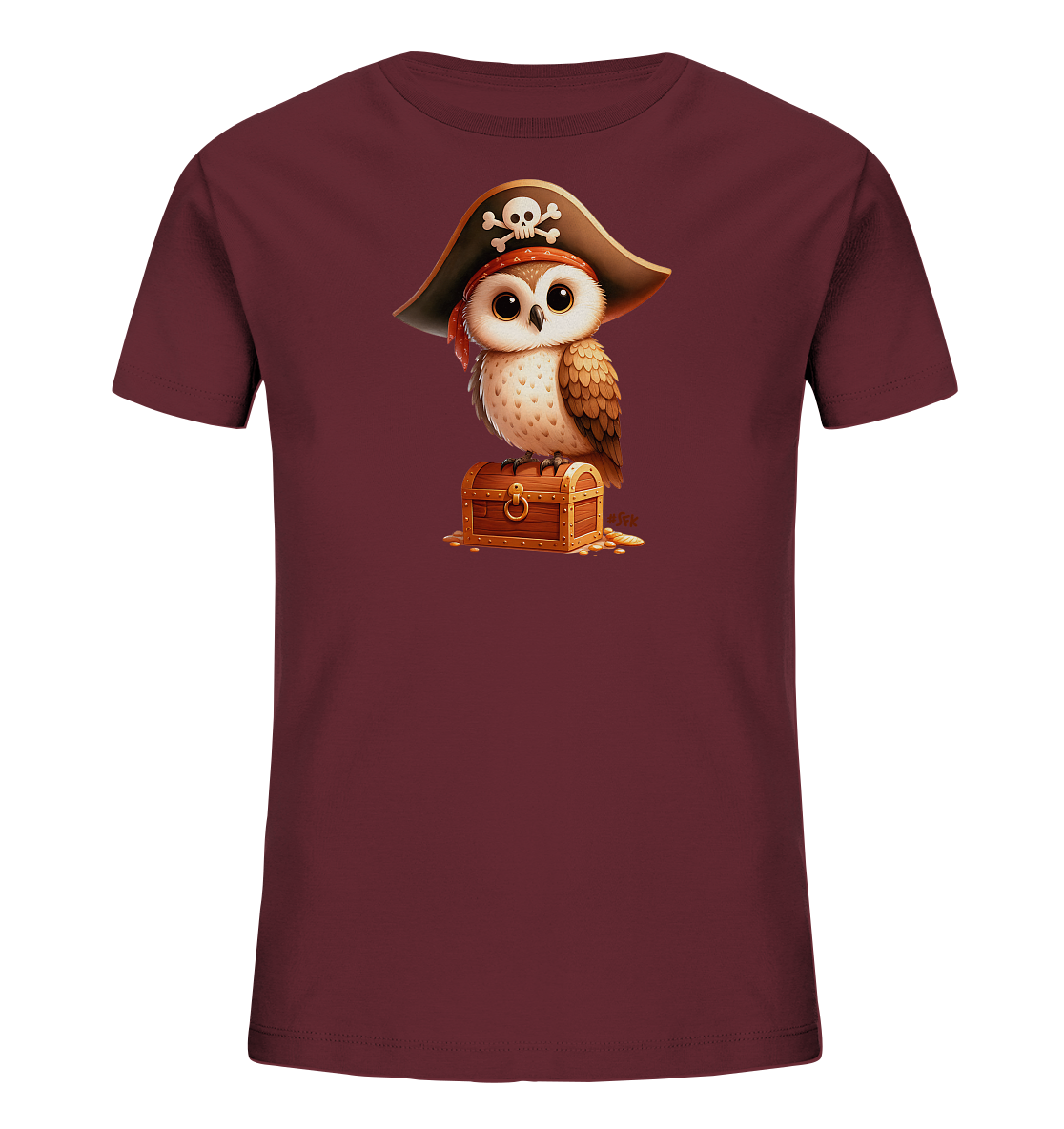 Kinder T-Shirt – Kleiner Pirat Eule hütet Schatz
