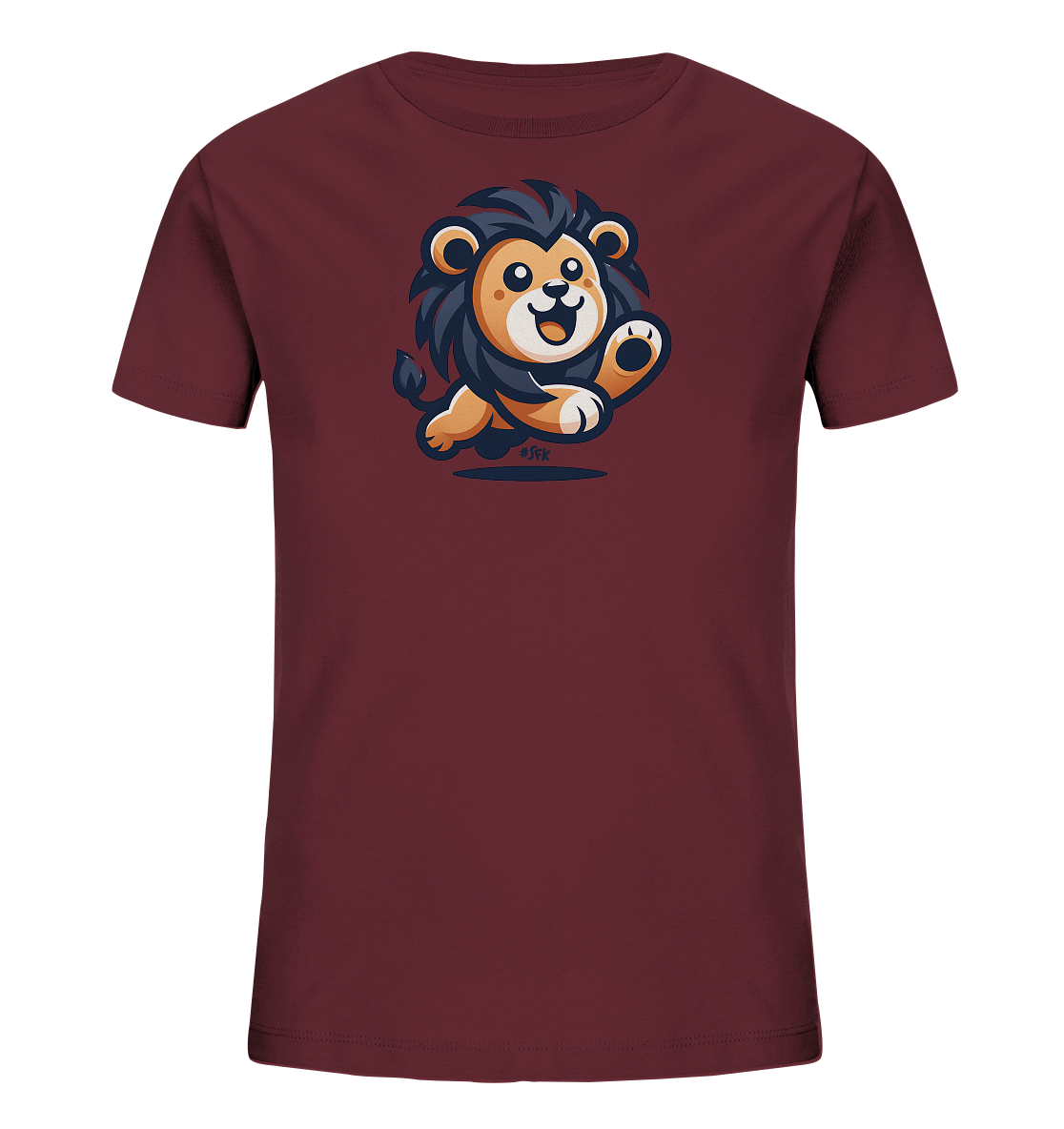 Kinder T-Shirt – Springender Löwe sagt fröhlich hallo