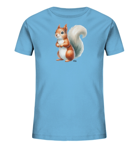 Aufrecht stehendes Eichhörnchen Motiv auf Kinder T-Shirt