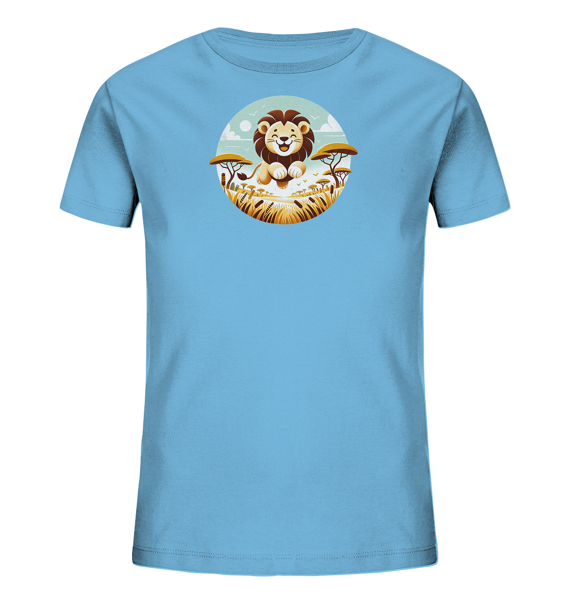 Kinder T-Shirt – Kleiner Löwe springt vor Freude
