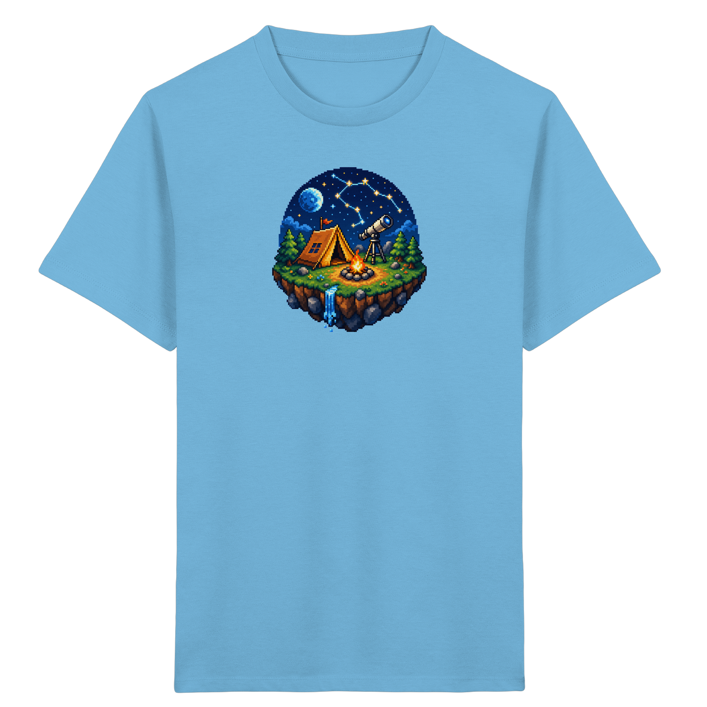 Magisches Pixel Camping Insel Abenteuer - Kinder Bio T-Shirt