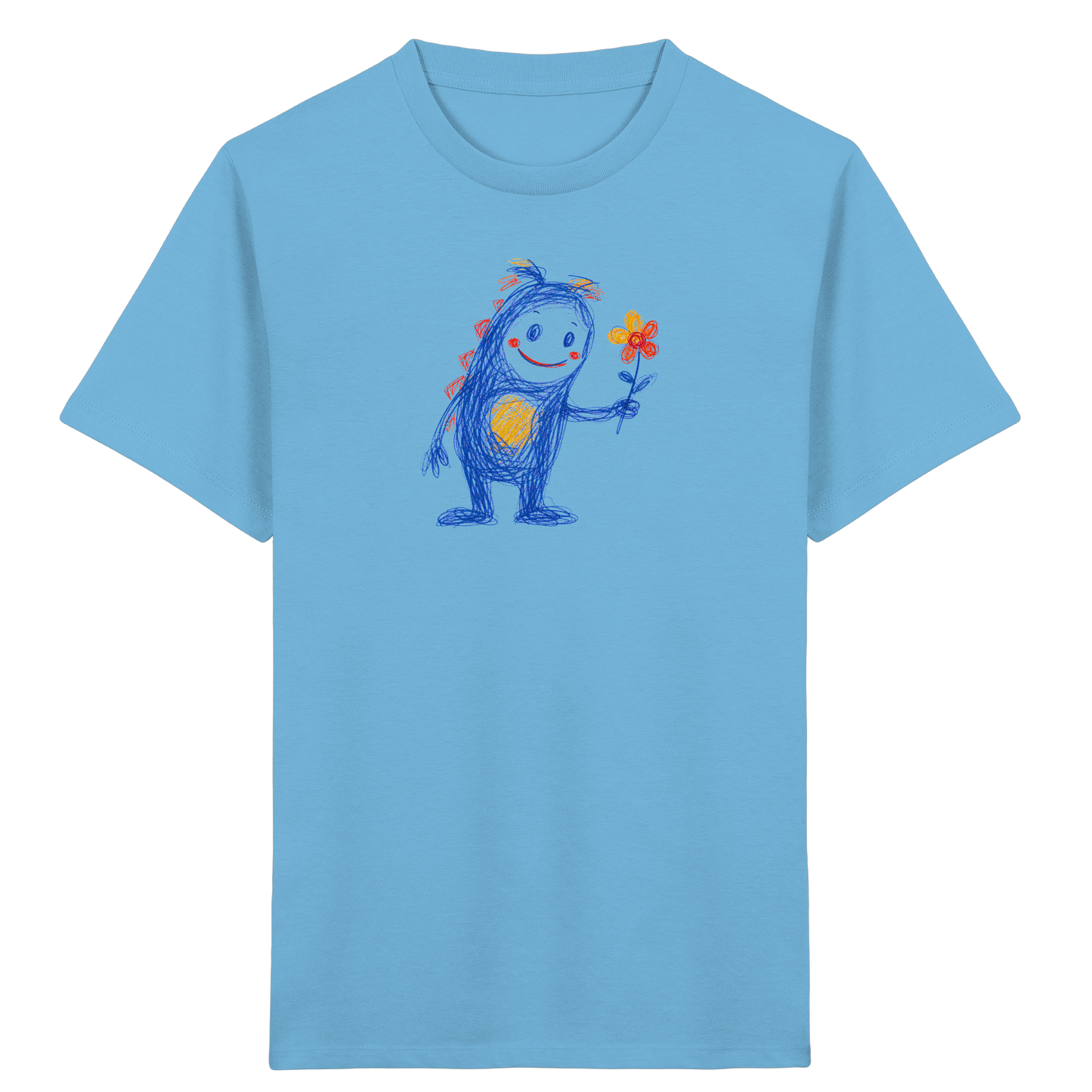 Blumenfreund Monster mit Blume - Kinder Bio T-Shirt