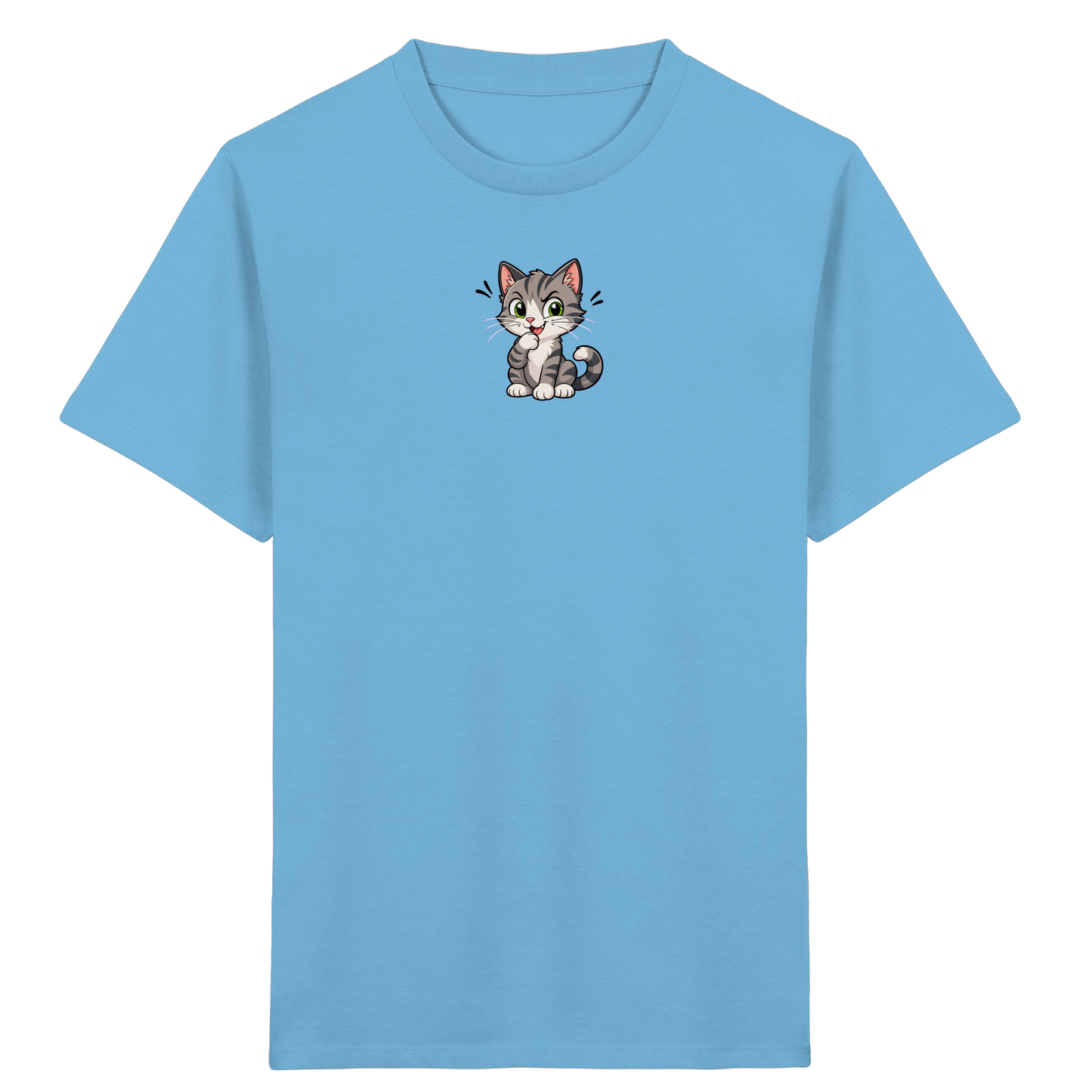 Cartoon Katze T-Shirt: Verspielter Blickfang! - Kinder Bio T-Shirt