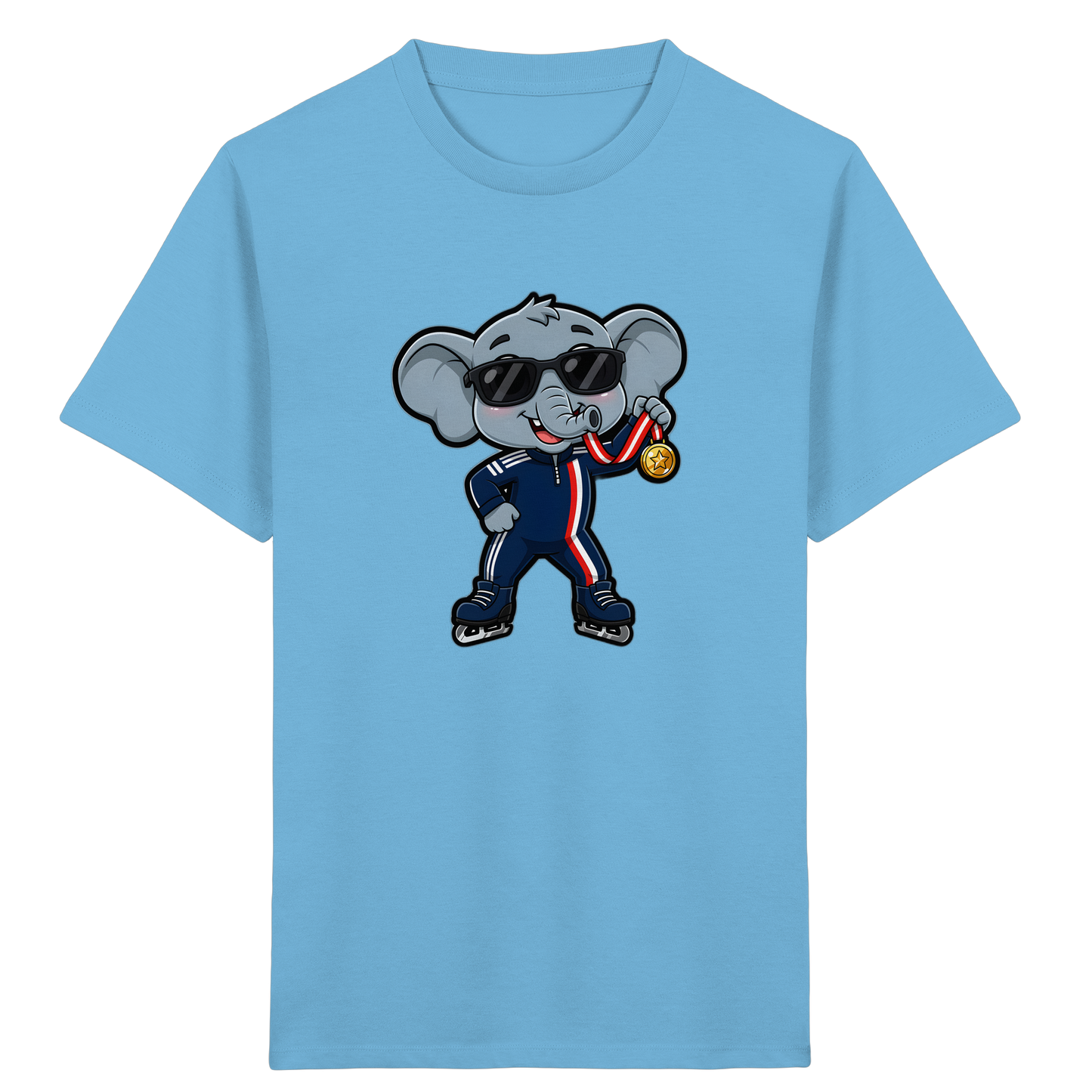 Eislaufender Elefant: Cooles T-Shirt für Kinder - Kinder Bio T-Shirt