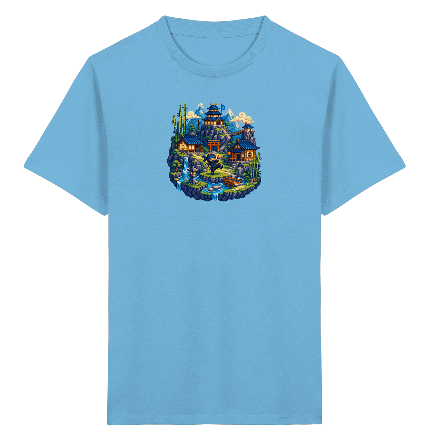 Cooles Ninja Pixel Art T-Shirt - Kinder Bio T-Shirt