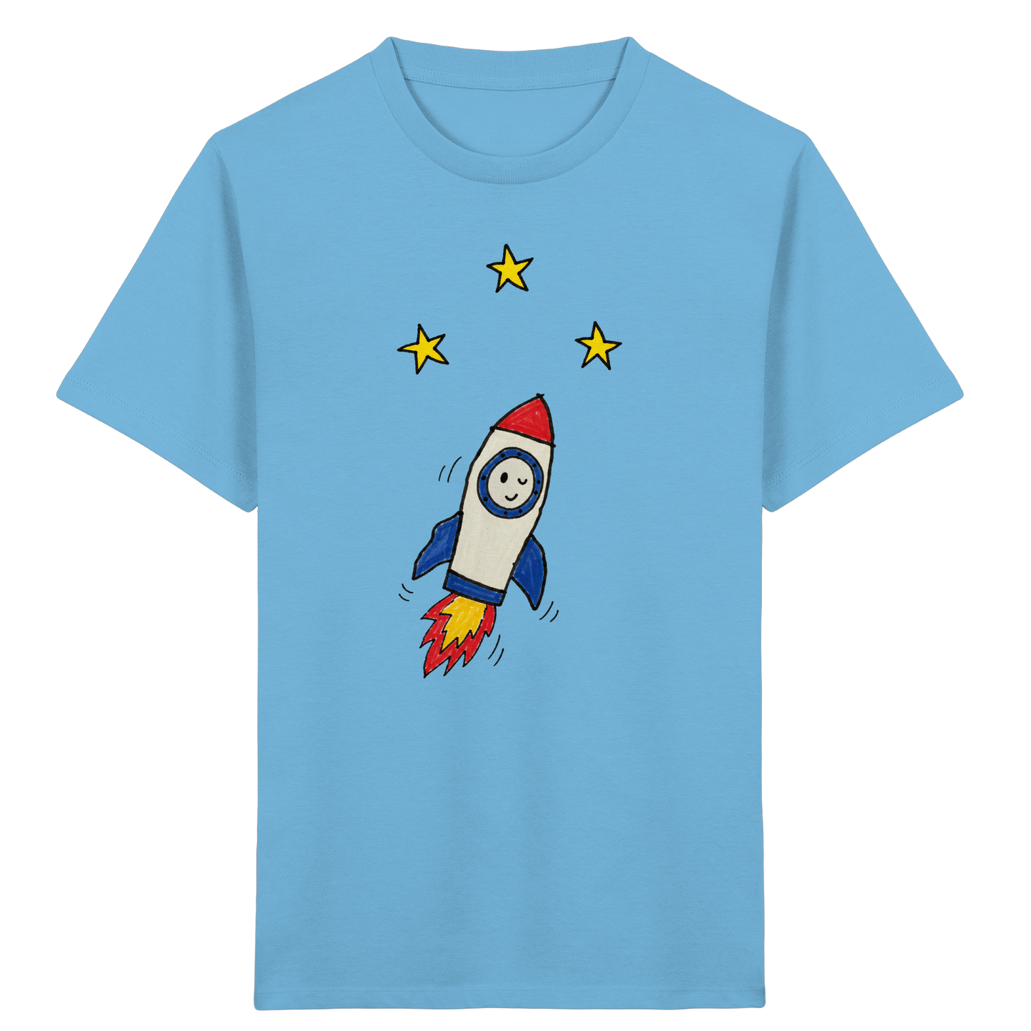 Fröhliches Raketen T-Shirt für Abenteurer - Kinder Bio T-Shirt