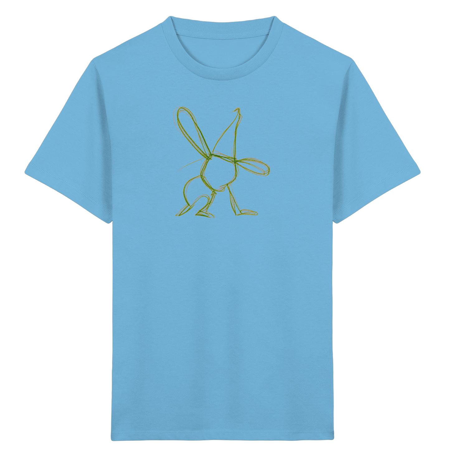 Moosgrüner Wackelhase mit Schultüte - Kinder Bio T-Shirt
