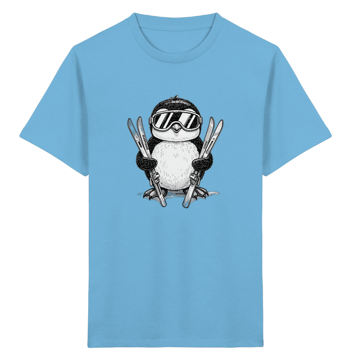 Pinguin auf Skiern: Vintage Kinder T-Shirt - Kinder Bio T-Shirt