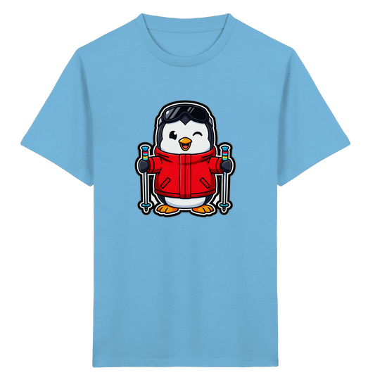 Fröhlicher Pinguin Ski Abenteuer Shirt - Kinder Bio T-Shirt