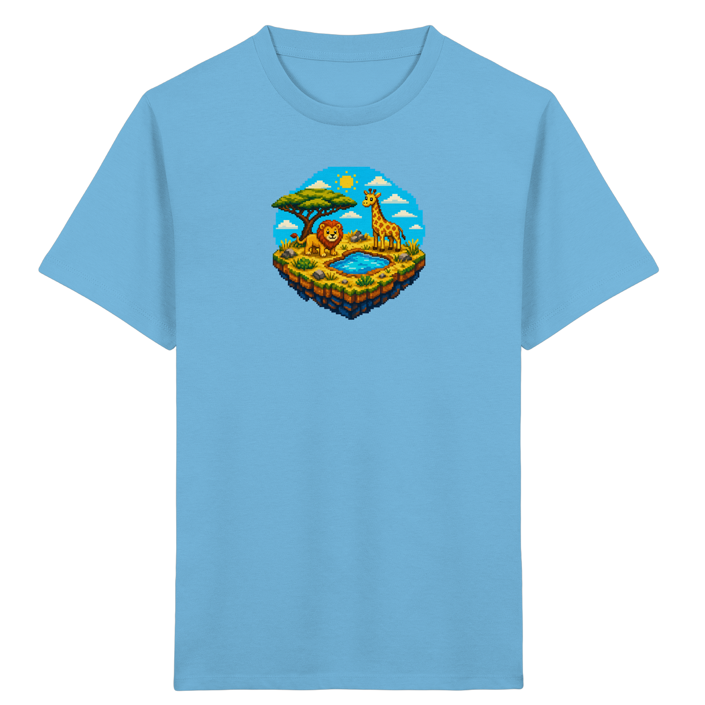 Verspieltes Pixel Safari T-Shirt Kinder - Kinder Bio T-Shirt