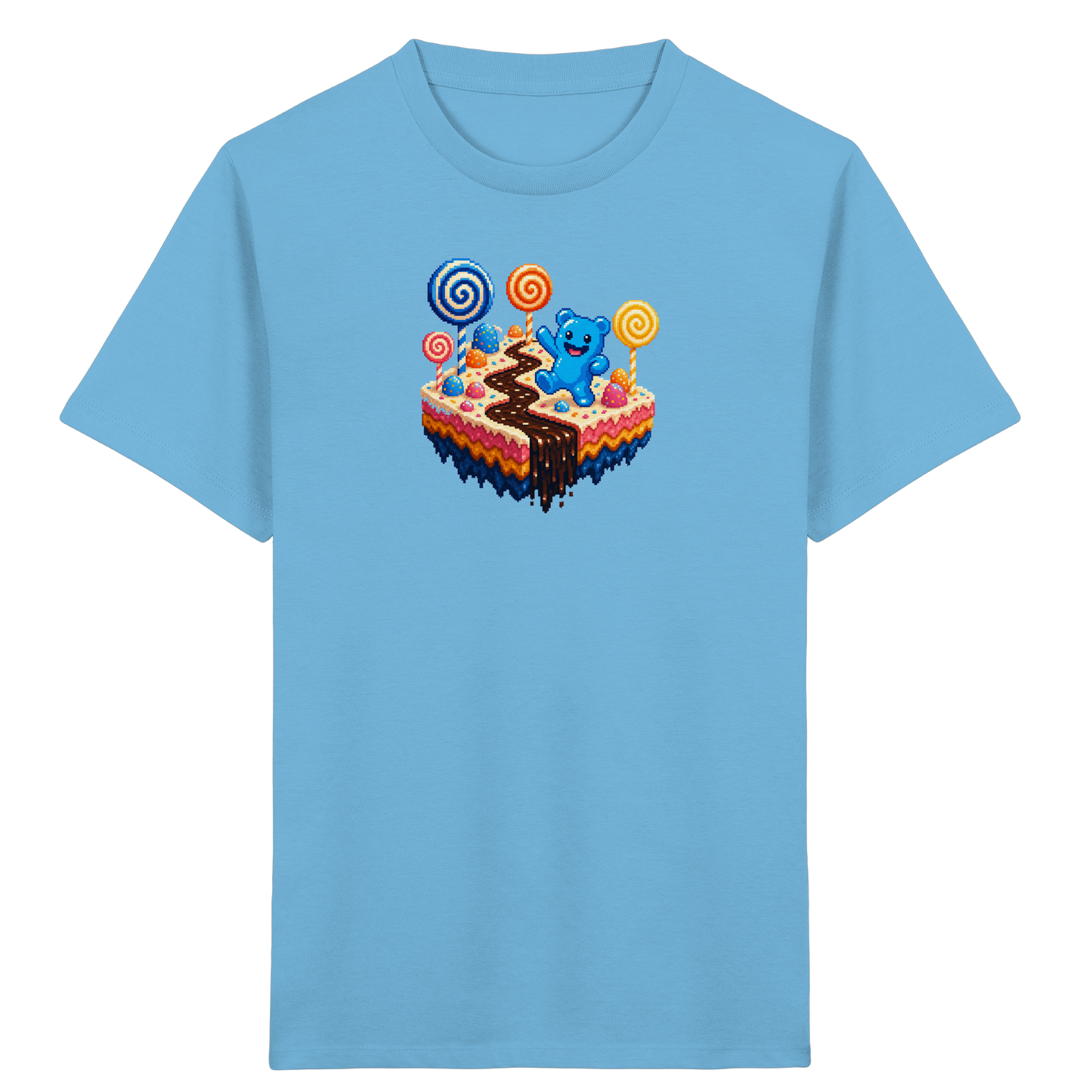 Pixel Gummibärchen auf süßer Insel - Kinder Bio T-Shirt