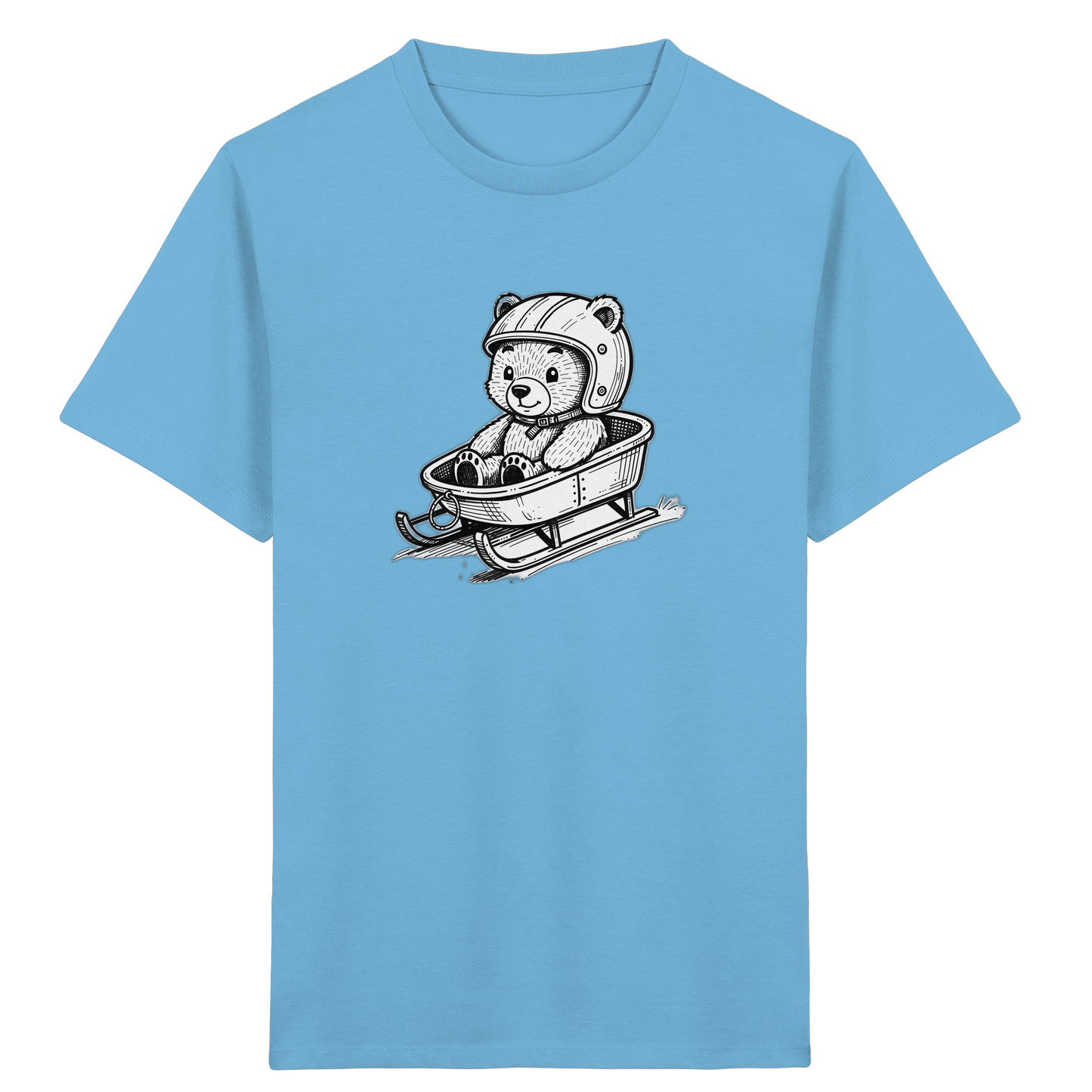 Teddybär im Schlitten: Abenteuerlust pur! - Kinder Bio T-Shirt