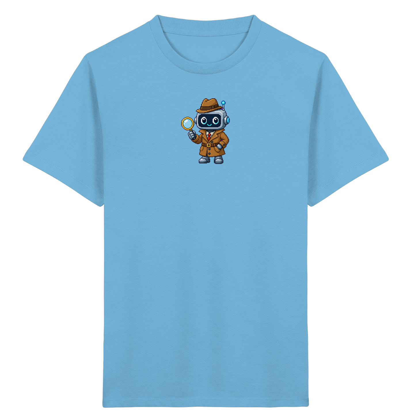 Pixel Detektiv Roboter T-Shirt für Kinder - Kinder T-Shirt
