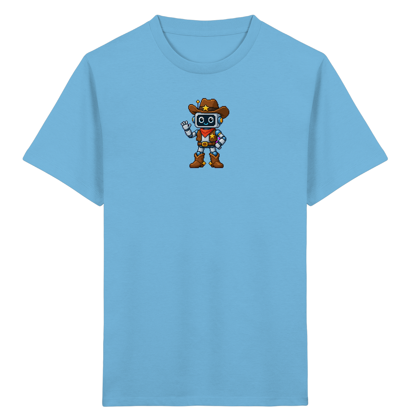 Pixel Roboter T-Shirt: Freundliches Lächeln - Kinder T-Shirt