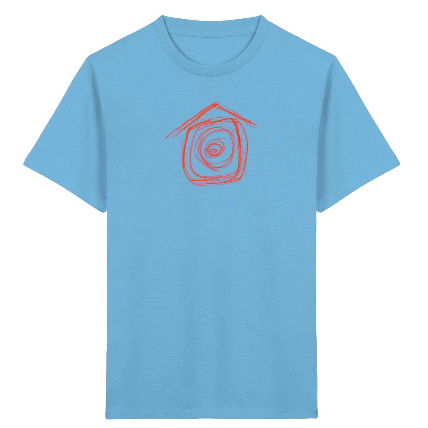 Mandarinenoranges Spiralenhaus Kinder T-Shirt - Kinder Bio T-Shirt