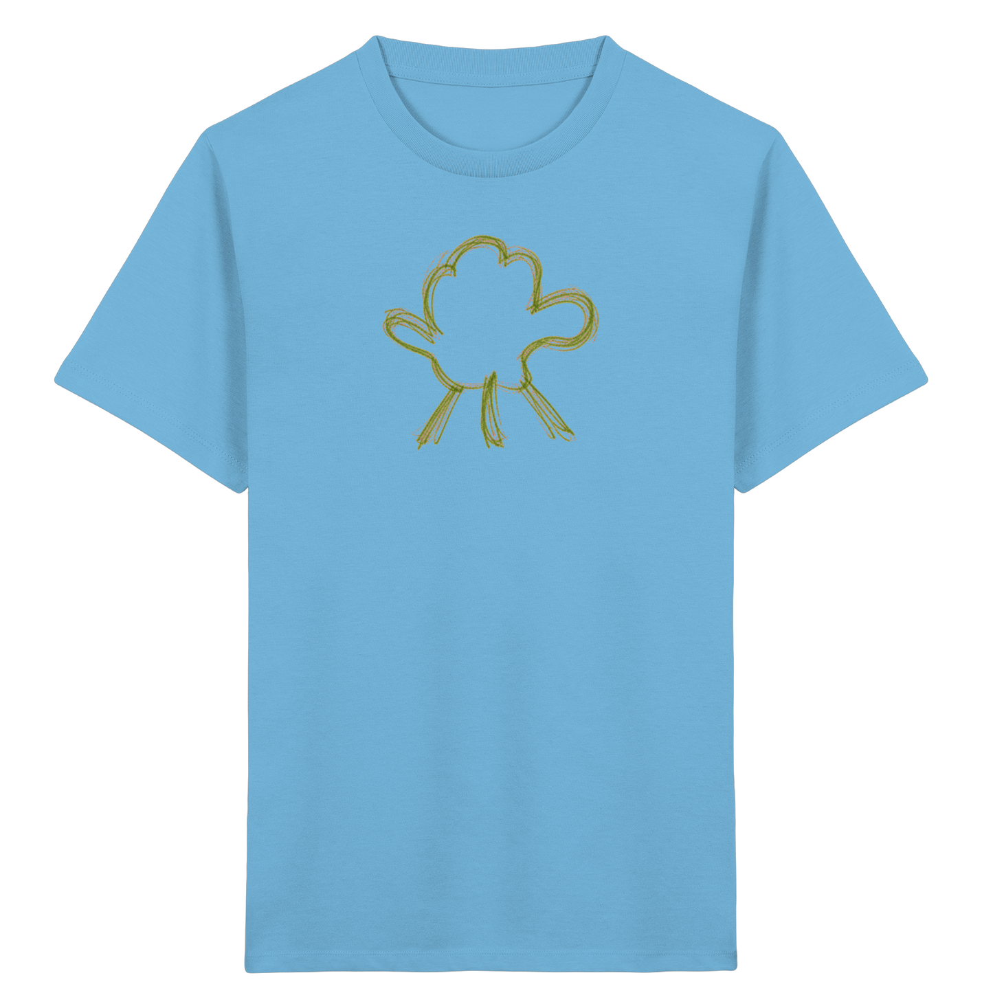 Olivgrüne Wolkenfigur Kinder Shirt - Kinder Bio T-Shirt
