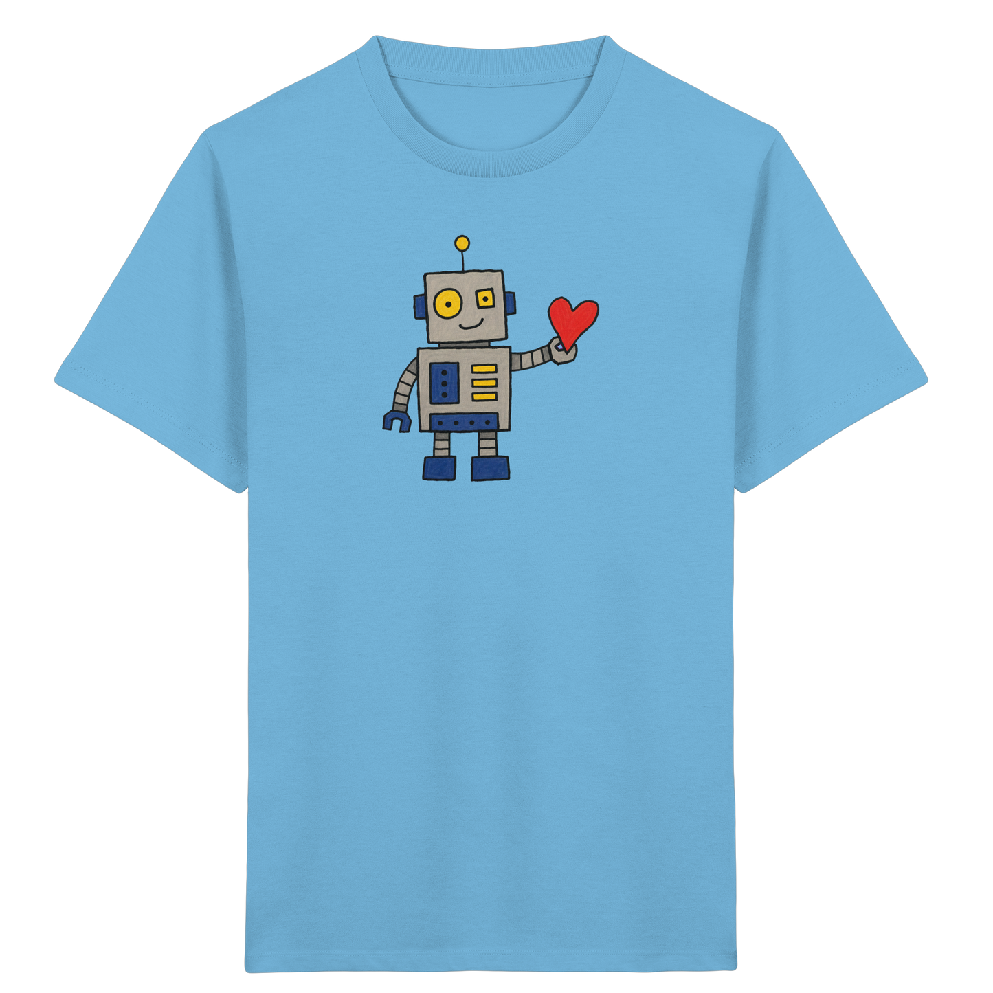 Verspieltes Roboter T-Shirt mit Herz - Kinder Bio T-Shirt