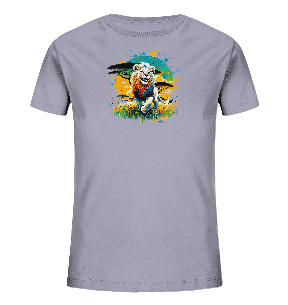 Kinder T-Shirt – Wilder Löwe bunte Mähne