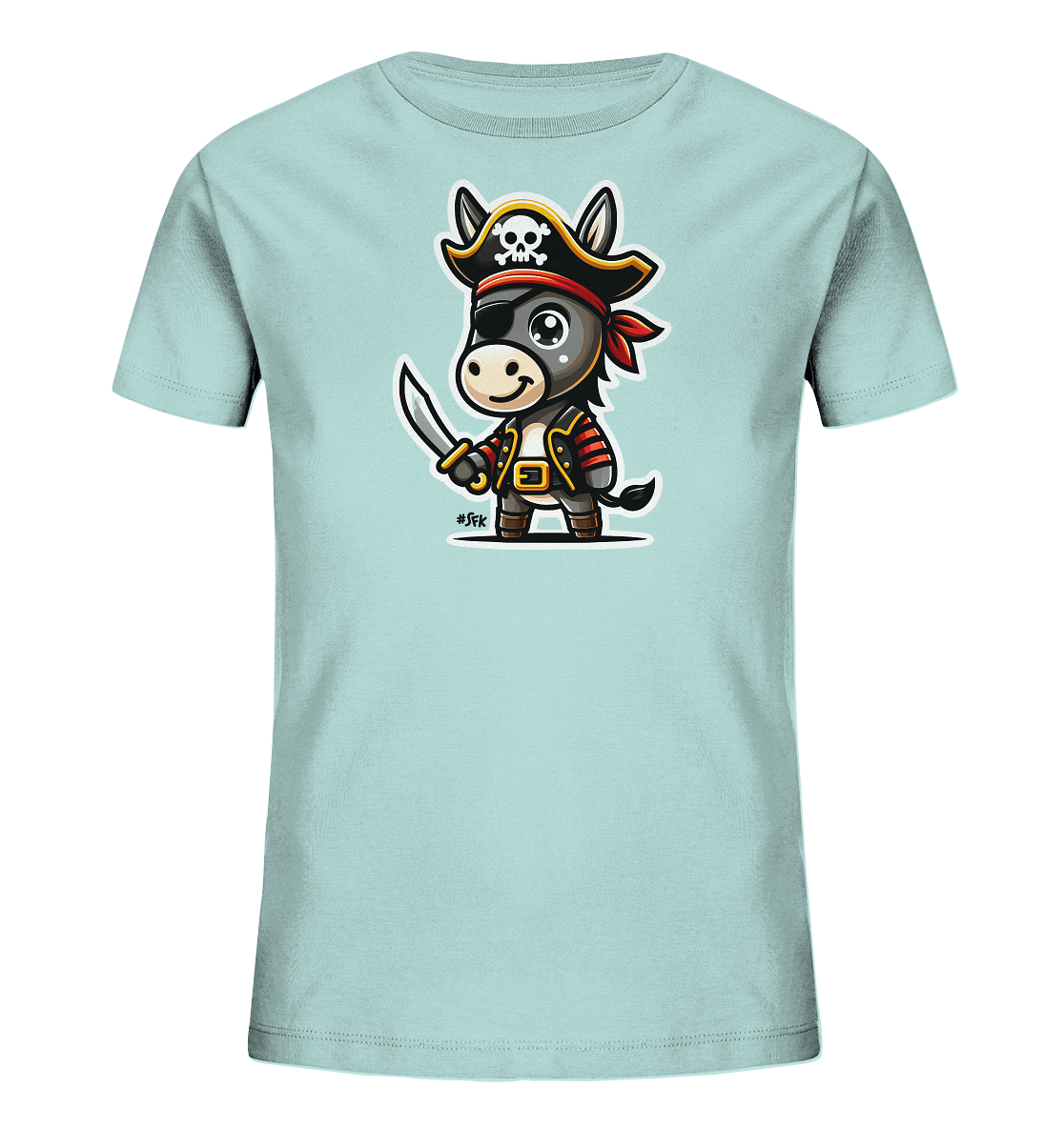 Kinder T-Shirt – Kleiner Pirat Esel mit Säbel