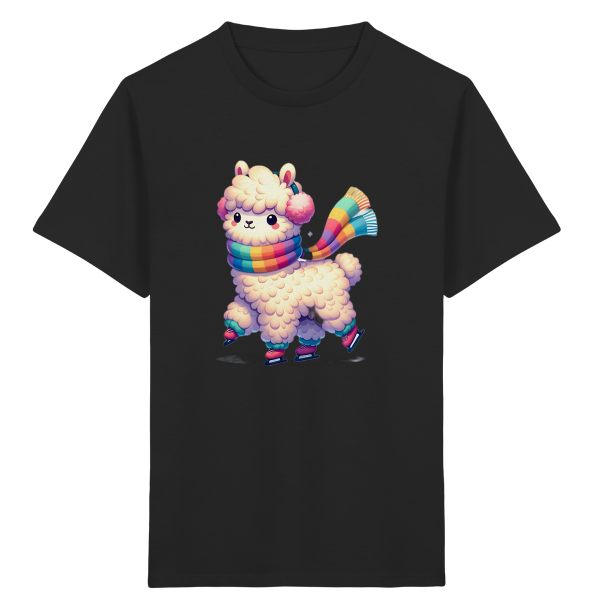 Alpaka auf Schlittschuhen – Kinder Bio-T-Shirt