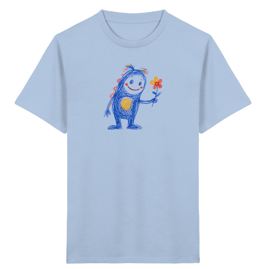 Blumenfreund Monster mit Blume - Kinder Bio T-Shirt