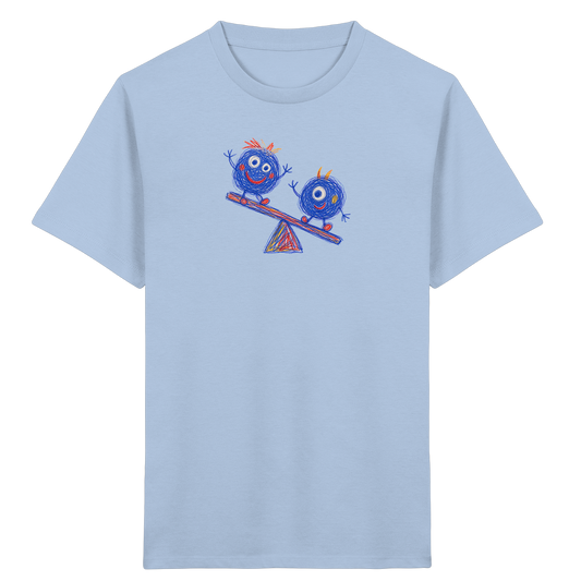 Wippenwuschel auf der Wippe - Kinder Bio T-Shirt