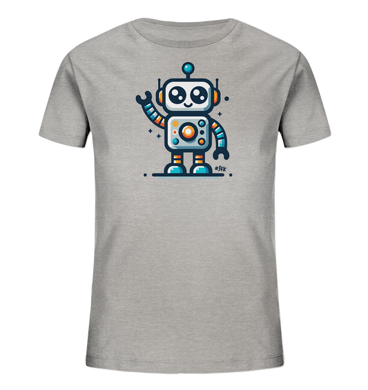 Kinder-T-Shirt mit winkendem buntem Roboter